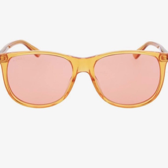 Gucci | 57mm orange transparent square sunglasses